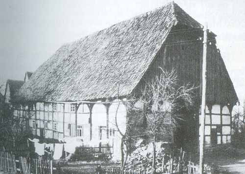 Historisches Foto von der Zehntscheune in Sabbenhausen