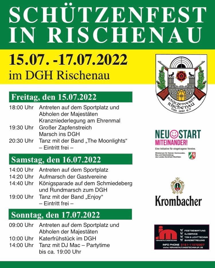 Schützenfest Rischenau - Offizielles Plakat